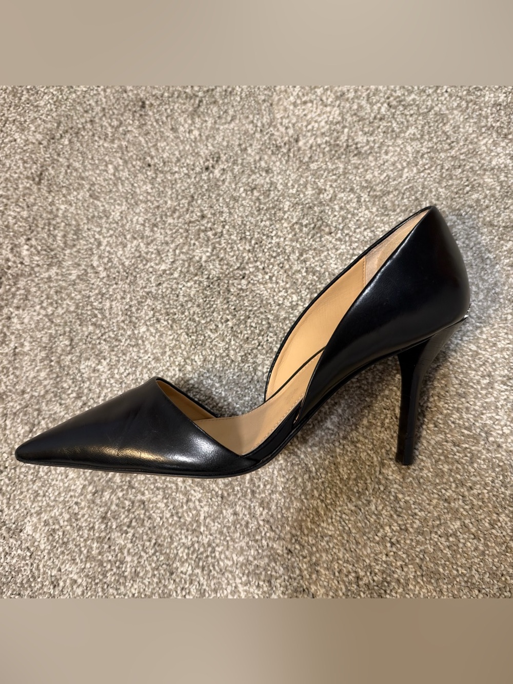 MICHAEL KORS Black Leather Flex Pointed Toe D'Orsay Pumps Heels Size 9.5M - Picture 3 of 7